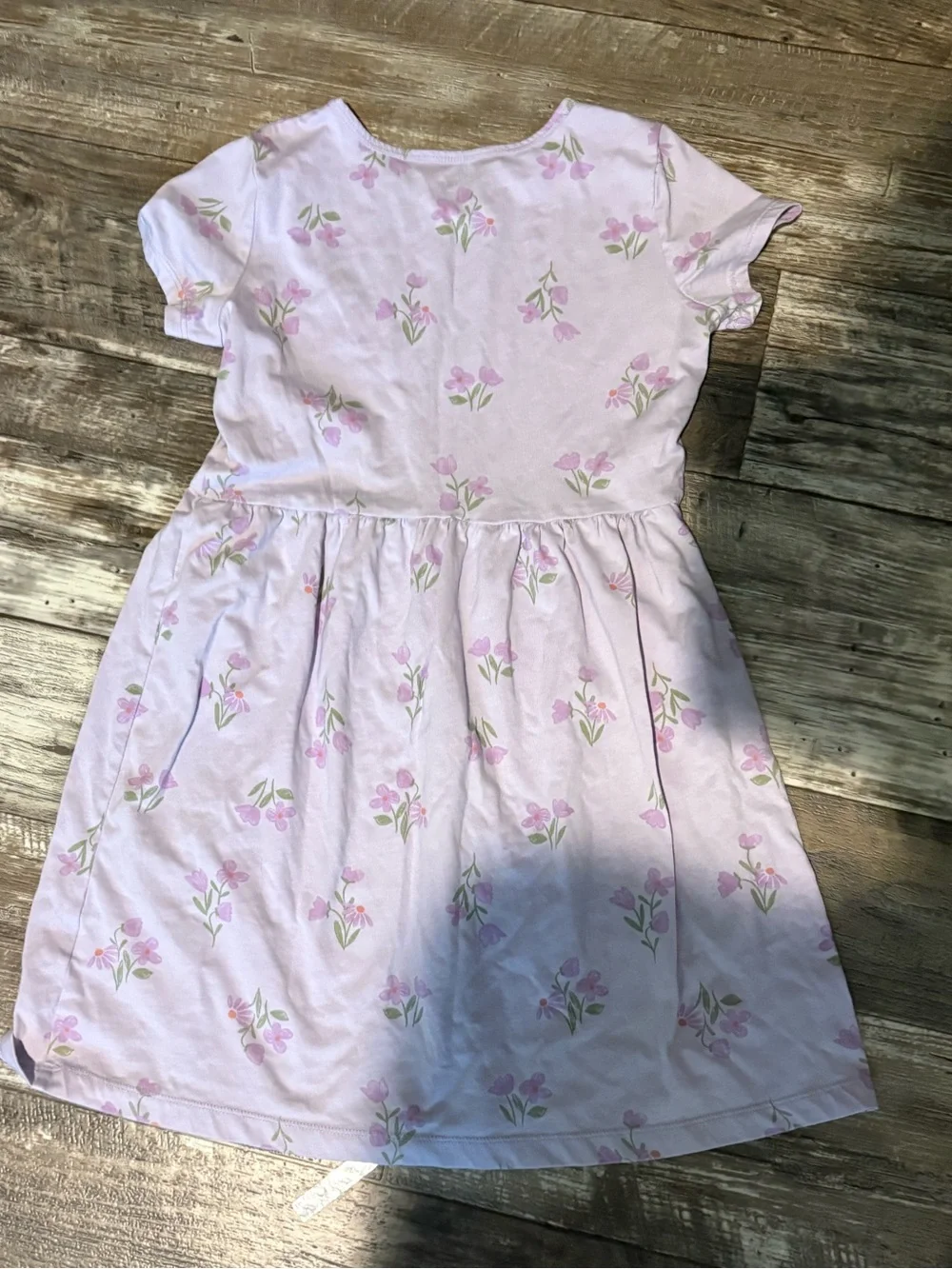 Carter's Light Purple Floral Short-Sleeve Dress Size 12